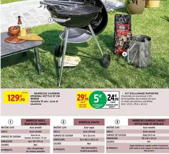 Barbecue Charbon Original Kettle 57 Cm Weber, Kit D'allumage Rapidfire