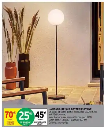 Intermarché Lampadaire Sur Batterie Kyane offre