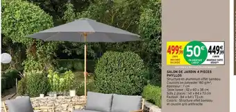 Intermarché Salon De Jardin 4 Pièces Phyllos offre