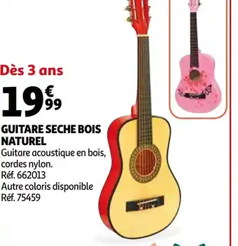Auchan Guitare seche bois naturel offre