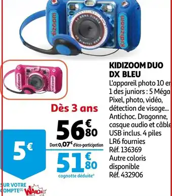 Auchan Kidizoom duo dx bleu offre