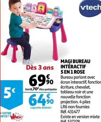 Magi bureau intéractif 5 en 1 rose