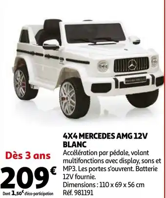 Auchan 4X4 mercedes AMG 12V blanc offre