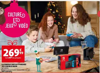 Auchan La console switch standard joy-con bleu neon offre