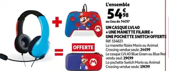 Auchan Un casque LVL40 + une manette filaire offre