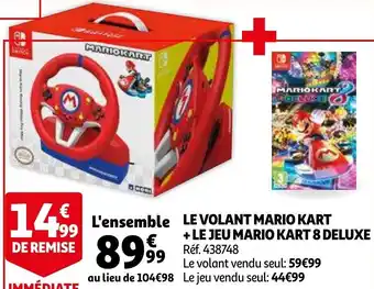 Auchan Le volant mario kart + le jeu mario kart 8 deluxe offre
