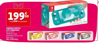 Auchan Console switch lite turquoise offre