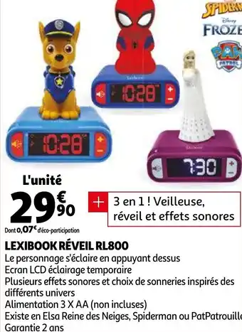 Auchan Lexibook réveil RL800 offre