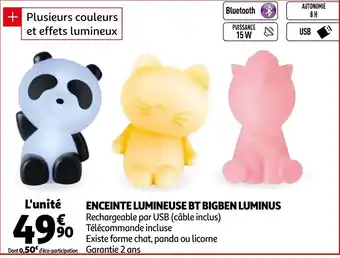 Enceinte lumineuse bt bigben luminus
