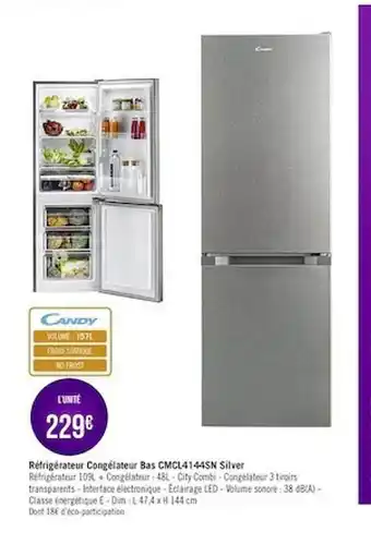 Réfrigérateur Congélateur Bas Cmcl4144sn Silver