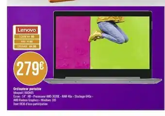 Géant Casino Ordinateur Portable Lenovo offre