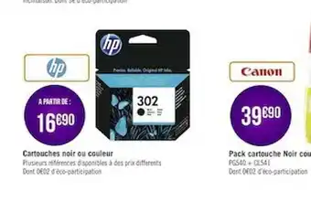 Géant Casino Cartouches Noir Ou Couleur Hp, Pack Cartouche Noir Canon offre