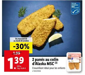 Lidl 2 Panés au colin d'alaska MSC offre