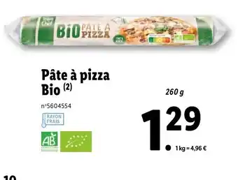 Lidl Pâte à pizza bio offre