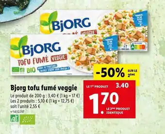 Lidl Bjorg tofu fumé veggie offre
