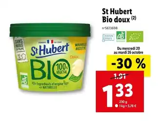 Lidl St hubert bio doux offre