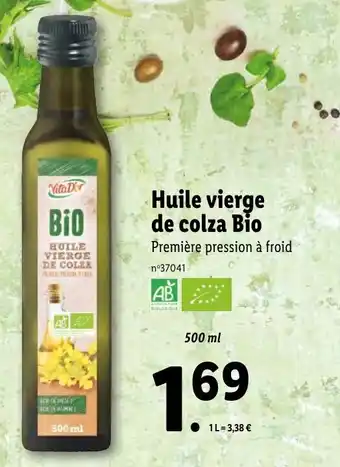 Huile vierge de colza bio