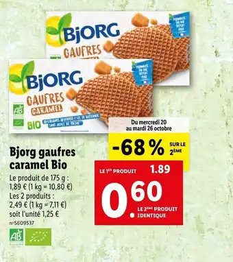 Bjorg gaufres caramel bio