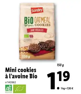 Lidl Mini cookies à l'avoine bio offre