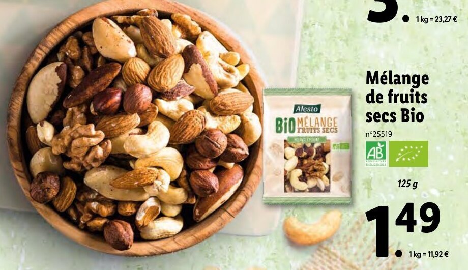 Promo Mélange de fruits secs bio chez Lidl