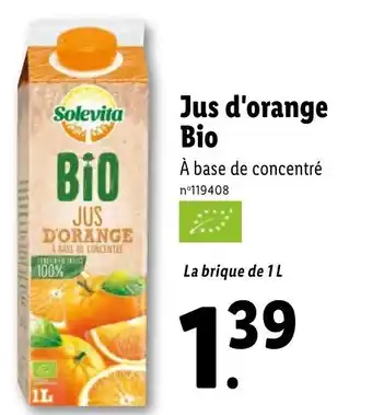 Jus d'orange bio