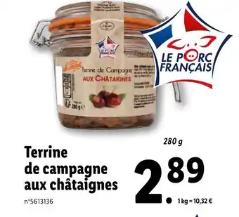 Lidl Terrine de campagne aux châtaignes offre