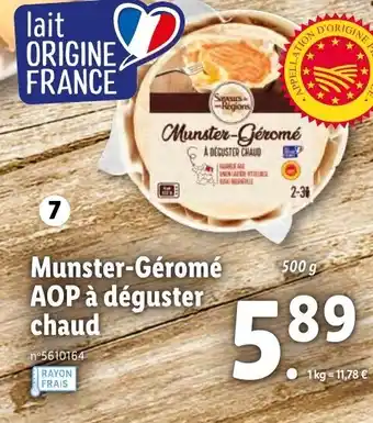 Lidl Munster-géromé AOP à déguster chaud offre
