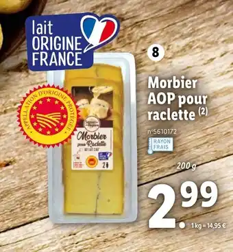 Lidl Morbier AOP pour raclette offre