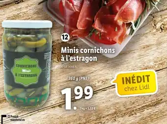 Lidl Minis cornichons à l'estragon offre