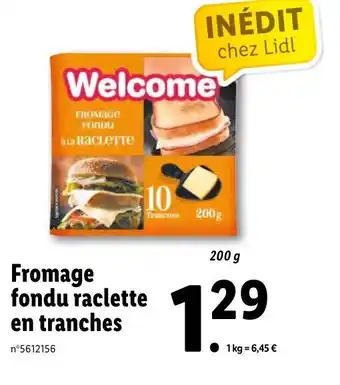 Lidl Fromage fondu raclette en tranches offre