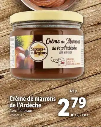 Lidl Crème de marrons de l'ardèche offre