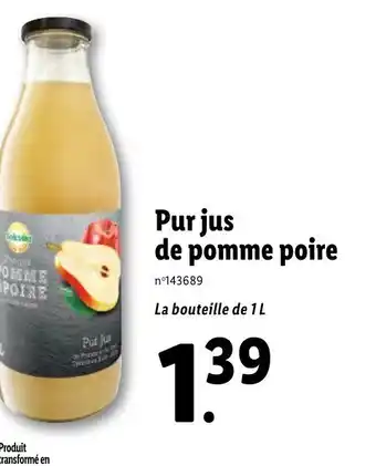 Lidl Pur jus de pomme poire offre