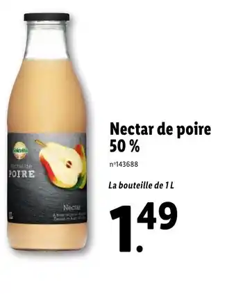 Lidl Nectar de poire 50% offre