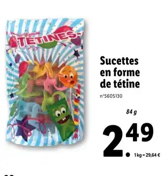Sucettes en forme de tétine