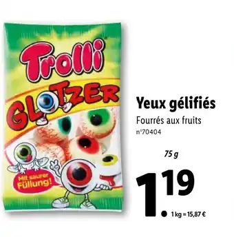 Lidl Yeux gélifiés offre