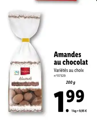 Lidl Amandes au chocolat offre