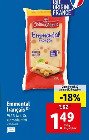 Lidl Emmental francais offre
