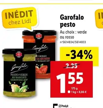 Lidl Garofalo pesto offre