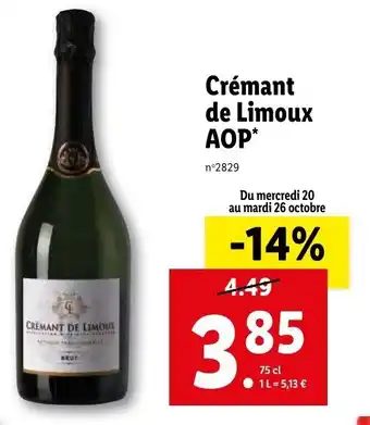 Lidl Crémant de Limoux AOP offre