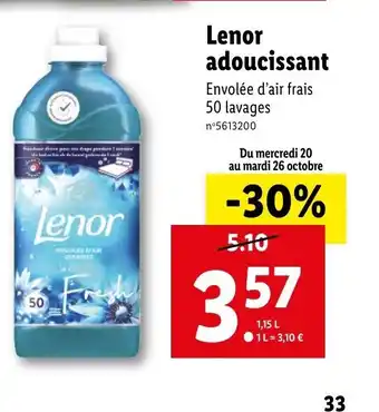 Lidl lenor adoucissant offre