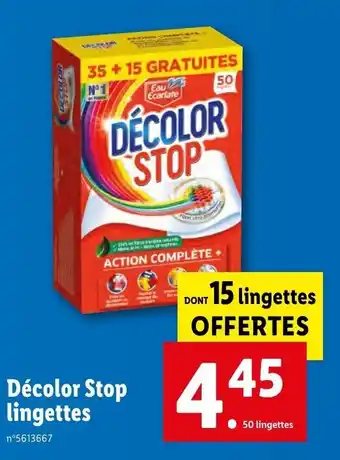 Lidl Décolor Stop lingettes offre