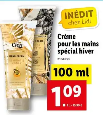 Lidl Creme pour les mains spécial hiver offre