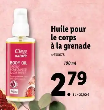 Lidl Huile pour le corps à la grenade offre
