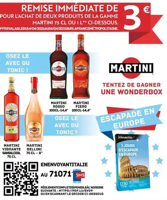 Auchan Bon plan sur les produits de la gamme Martini offre
