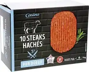Casino Supermarchés Steaks Hachés 5% M.G pur boeuf surgelés offre