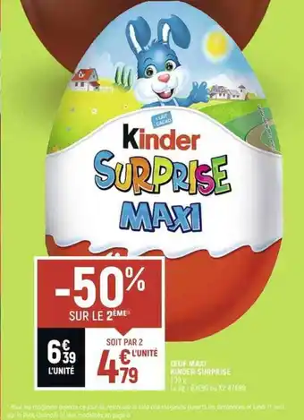 Casino Shop OEUF MAXI KINDER SURPRISE offre