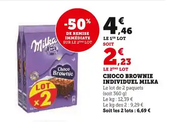 U Express MILKA CHOCO BROWNIE INDIVIDUEL offre