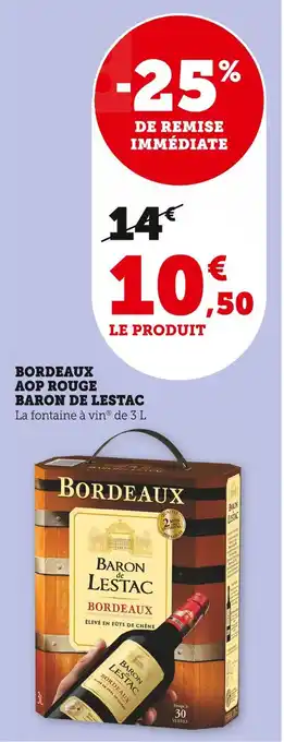 U Express BARON DE LESTAC BORDEAUX AOP ROUGE offre