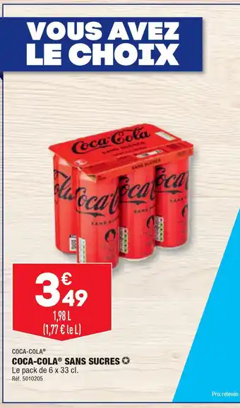 ALDI COCA-COLA COCA-COLA SANS SUCRES offre