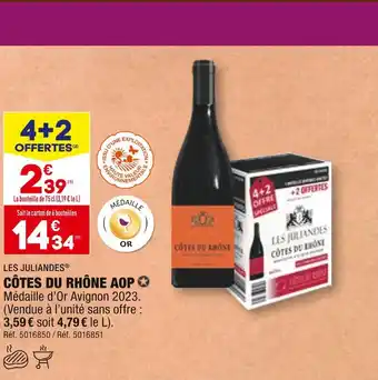ALDI LES JULIANDES CÔTES DU RHÔNE AOP offre